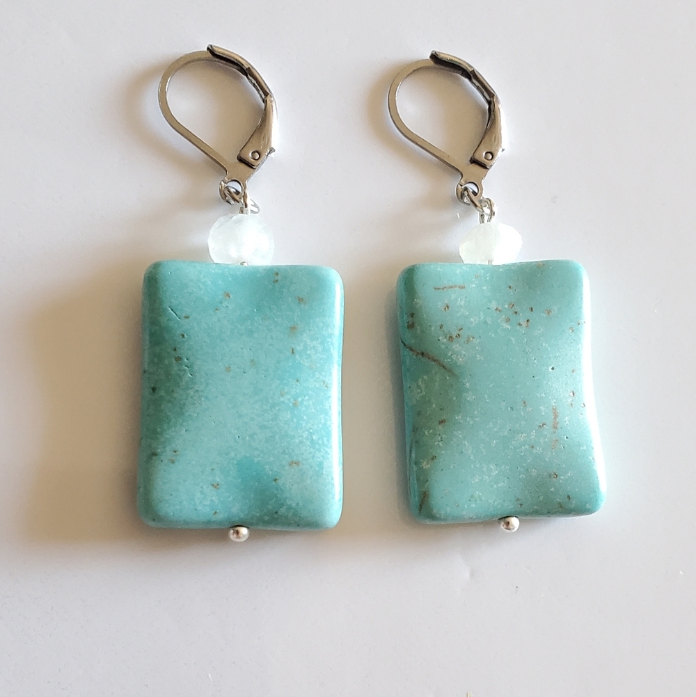 NEW Handmade Howlite Dangle Earrings